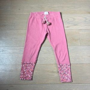 Toddler Ribbed Leggings Pink Floral